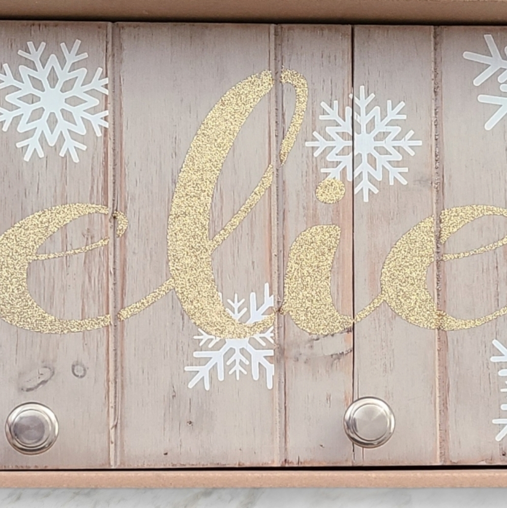 Kirklands Believe Wooden Mantel Stocking H… - Picture 5 of 5